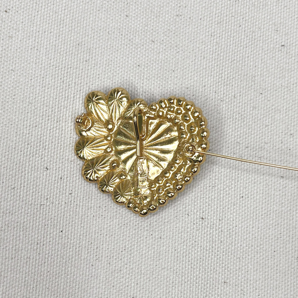 YVES SAINT LAURENT YVES SAINT LAURENT - Heart Blue Brooch - ALE PARIS Luxury Vintage