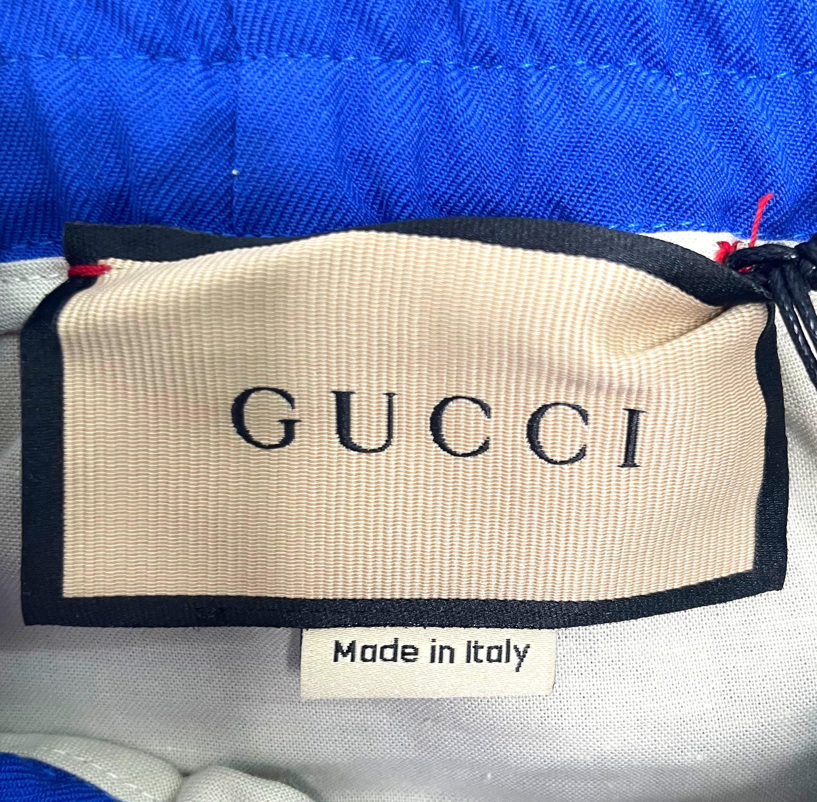 GUCCI GUCCI - Blue Wide Straight Cut Trousers - ALE PARIS Luxury Vintage