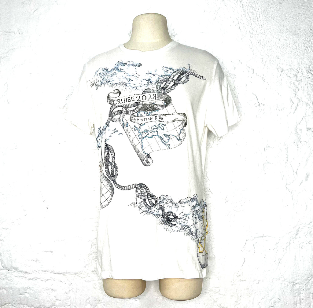 CHRISTIAN DIOR CHRISTIAN DIOR - Dior White Cruise T Shirt - ALE PARIS Luxury Vintage