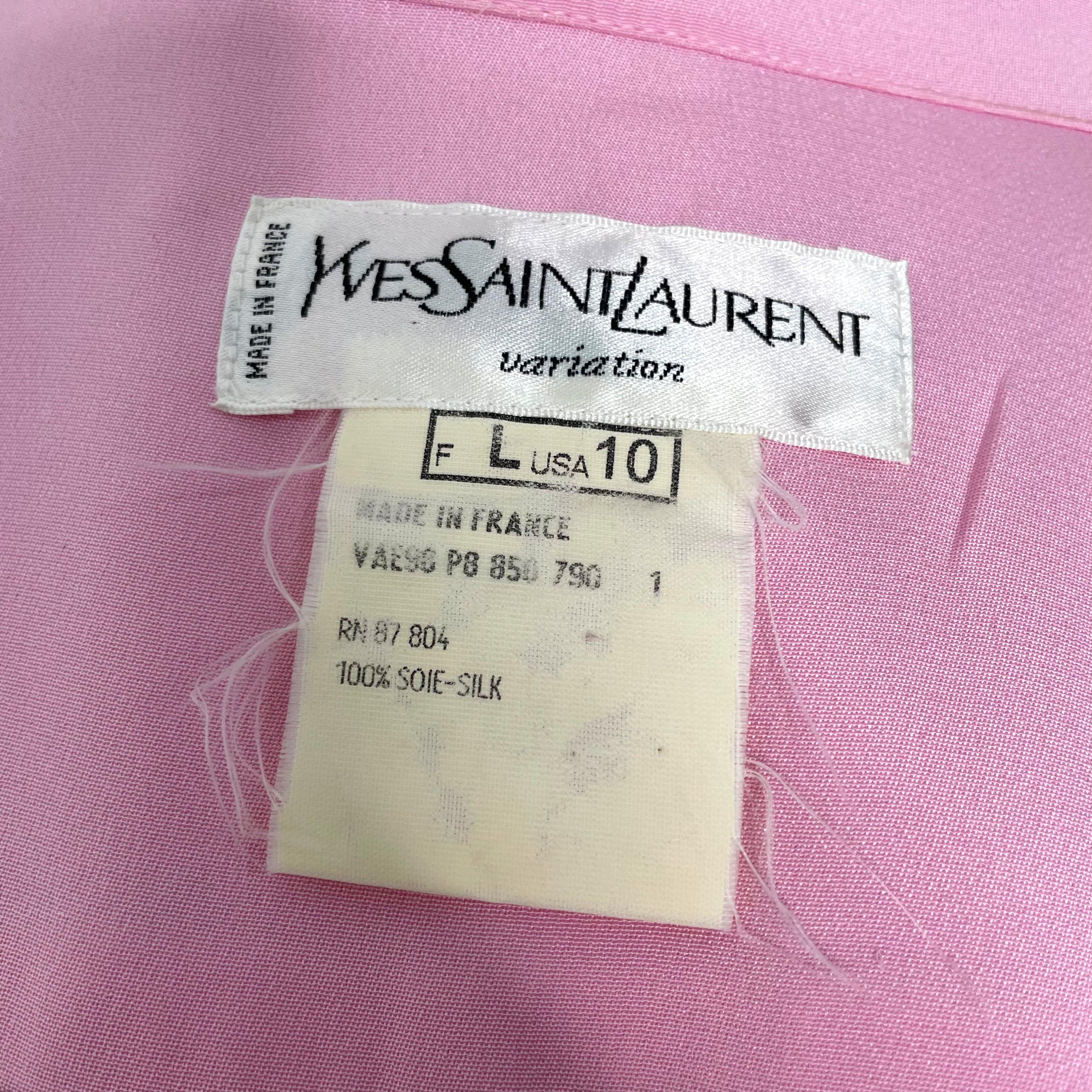 YVES SAINT LAURENT YVES SAINT LAURENT - Pink Saharienne Shirt - ALE PARIS Luxury Vintage