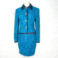DOLCE GABANNA DOLCE & GABANNA - Blue Wool Tweed And Denim Set - ALE PARIS Luxury Vintage