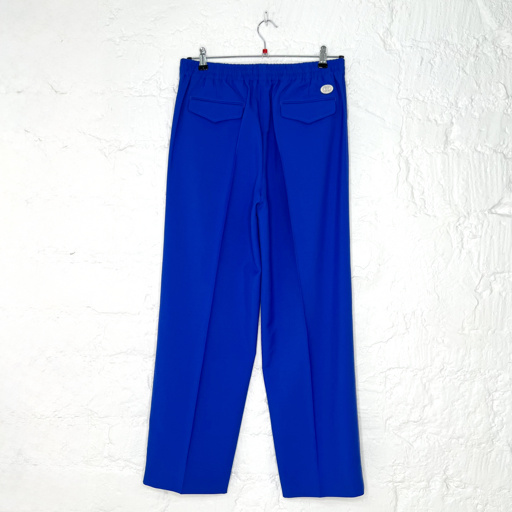 GUCCI GUCCI - Royal Blue White Interlocking G Ample Trousers - ALE PARIS Luxury Vintage