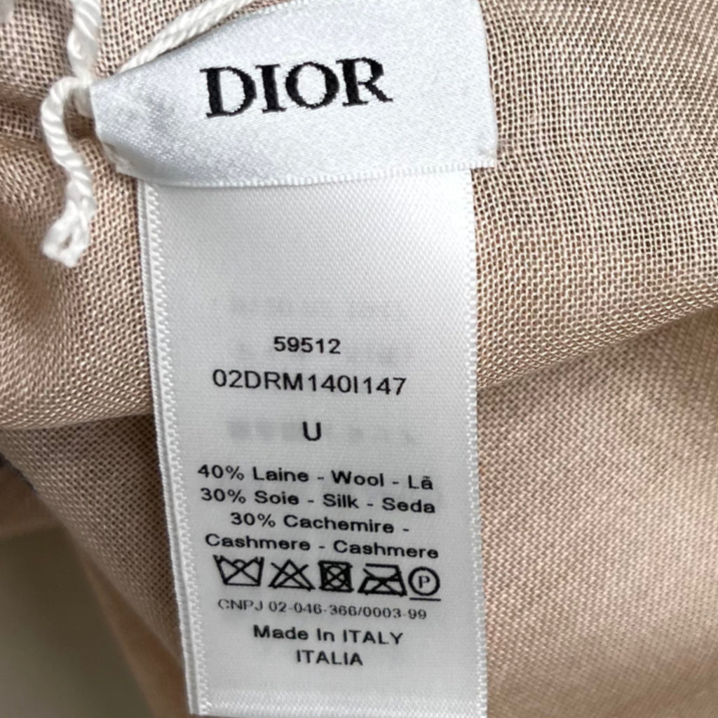 CHRISTIAN DIOR CHRISTIAN DIOR -  Large Beige Branches And Leaves With Spiraling Flowers - ALE PARIS Luxury Vintage