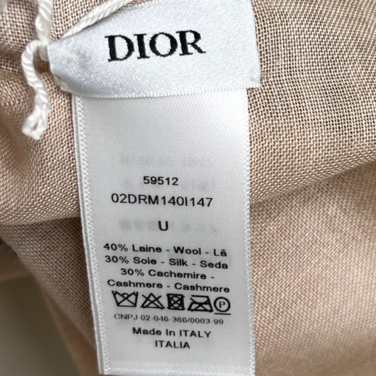 CHRISTIAN DIOR CHRISTIAN DIOR -  Large Beige Branches And Leaves With Spiraling Flowers - ALE PARIS Luxury Vintage