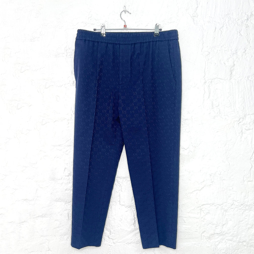 GUCCI GUCCI - Blue Monogram Pants - ALE PARIS Luxury Vintage