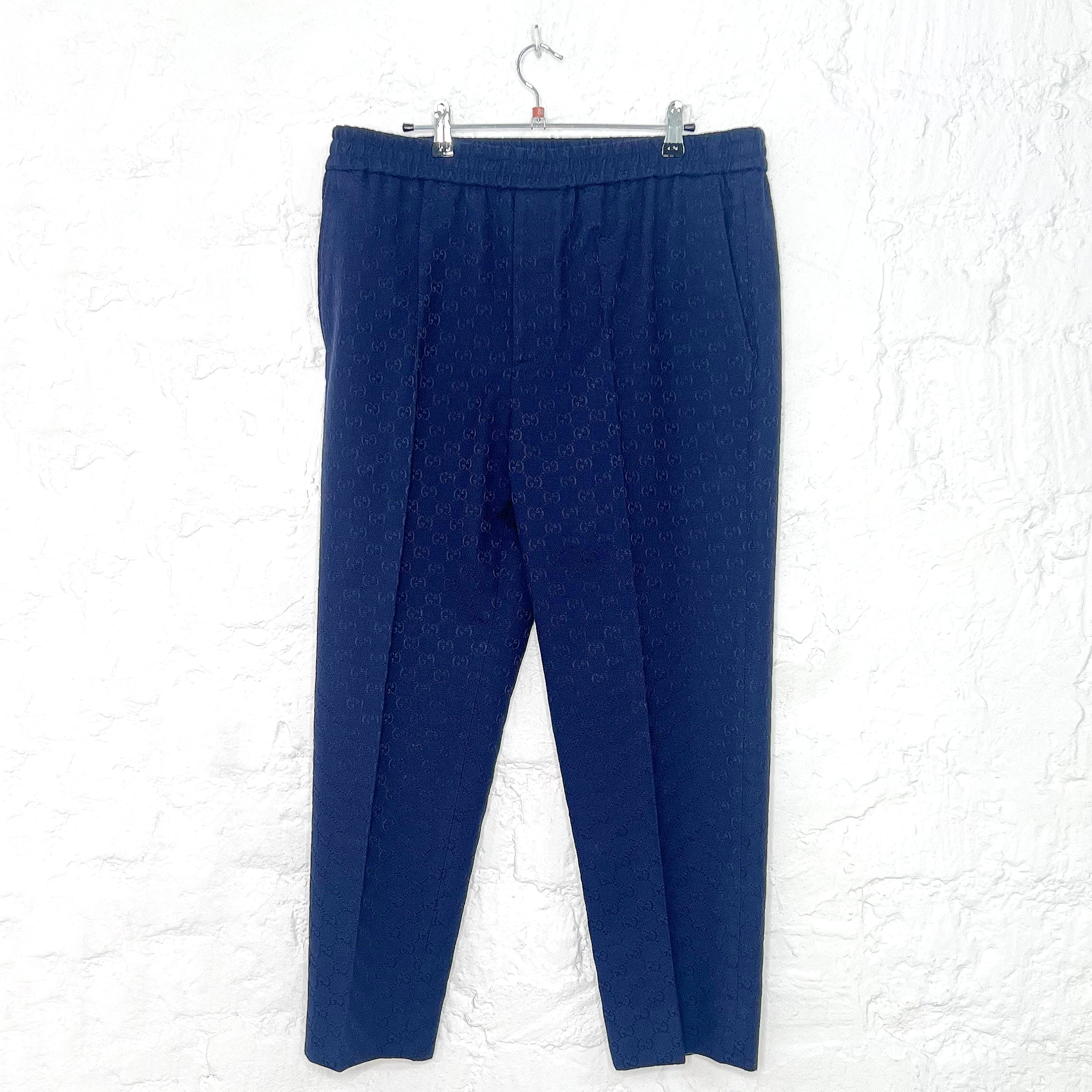 GUCCI GUCCI - Blue Monogram Pants - ALE PARIS Luxury Vintage