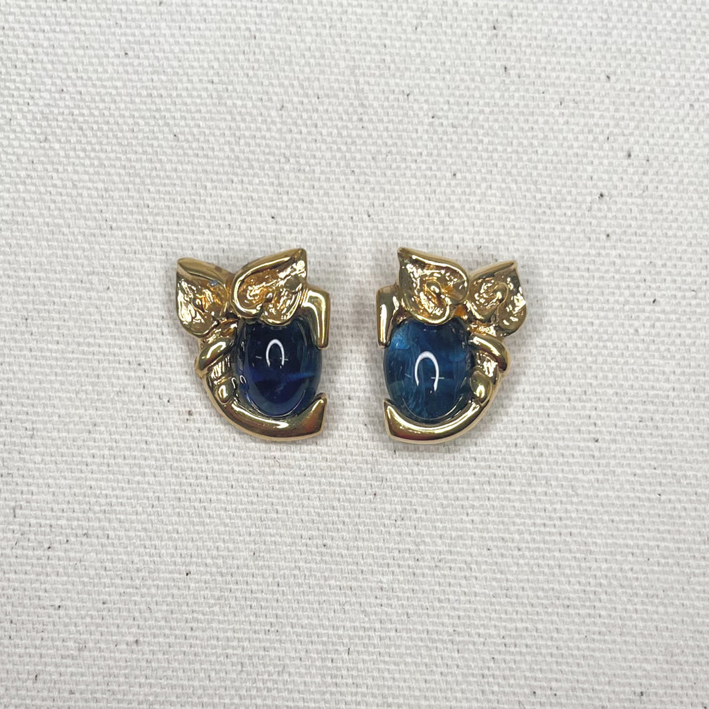 CHLOÉ CHLOE - Blue C Clip Earrings - ALE PARIS Luxury Vintage
