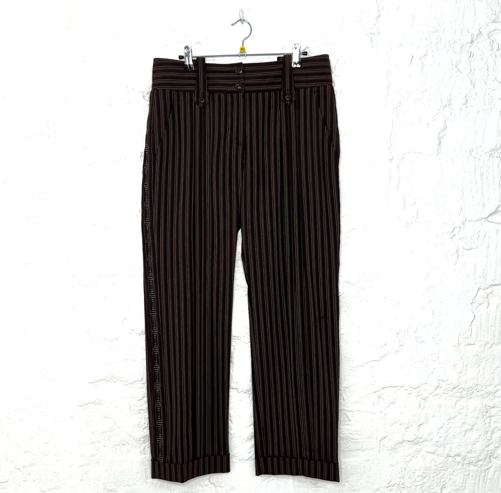 CHRISTIAN DIOR CHRISTIAN DIOR - Brown Striped Pants - ALE PARIS Luxury Vintage
