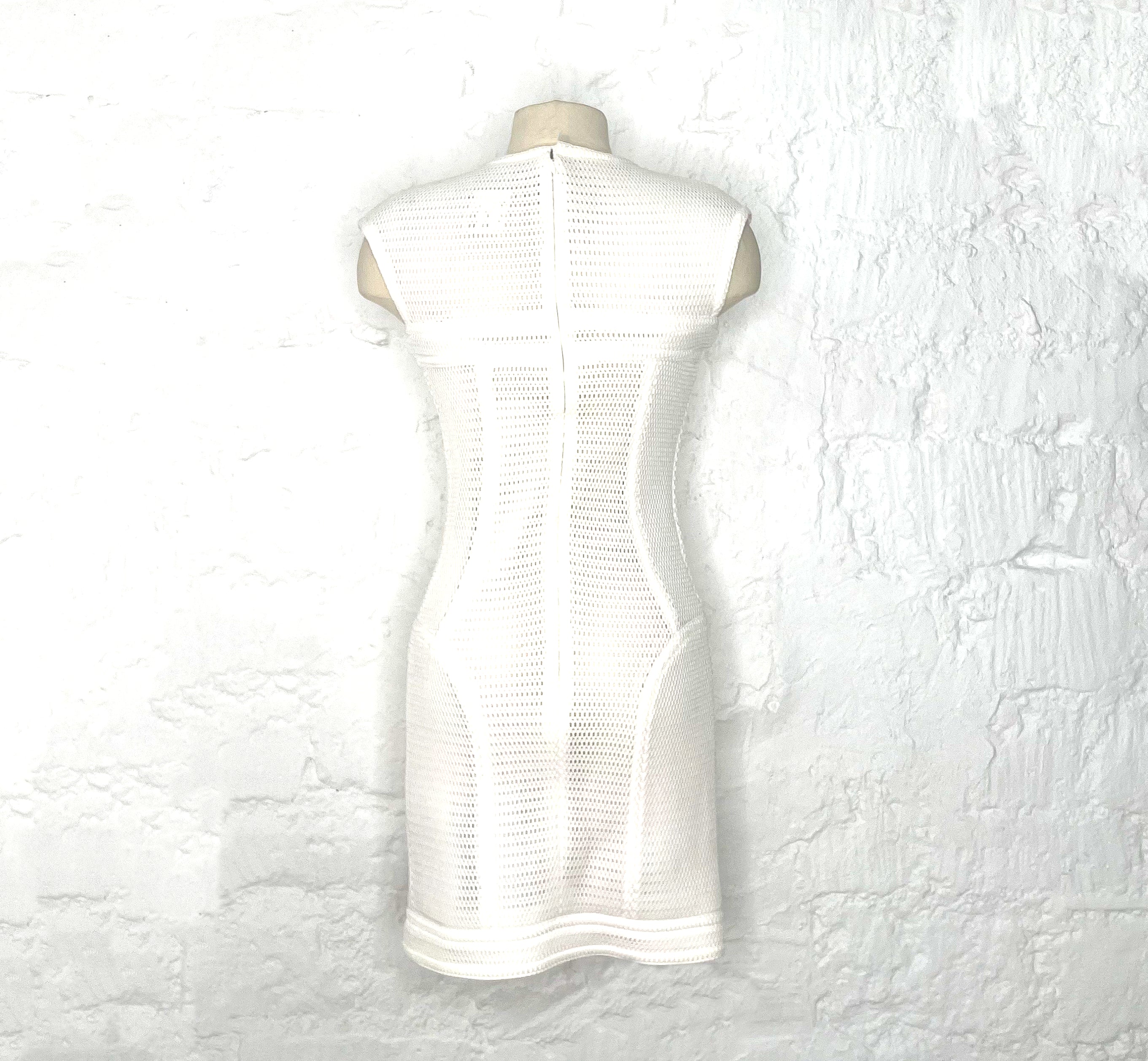 CHANEL - Sleeveless White Mini Dress