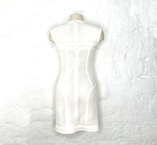 CHANEL CHANEL - Sleeveless White Mini Dress - ALE PARIS Luxury Vintage