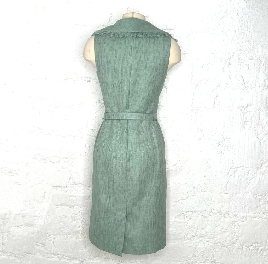 CHRISTIAN DIOR CHRISTIAN DIOR -  Blue Green Dress With Bow Collar - ALE PARIS Luxury Vintage