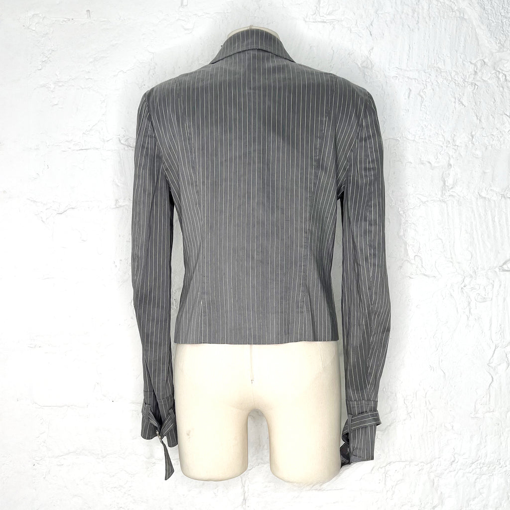 CHRISTIAN DIOR CHRISTIAN DIOR - Dior Light Grey Stripped Set - ALE PARIS Luxury Vintage
