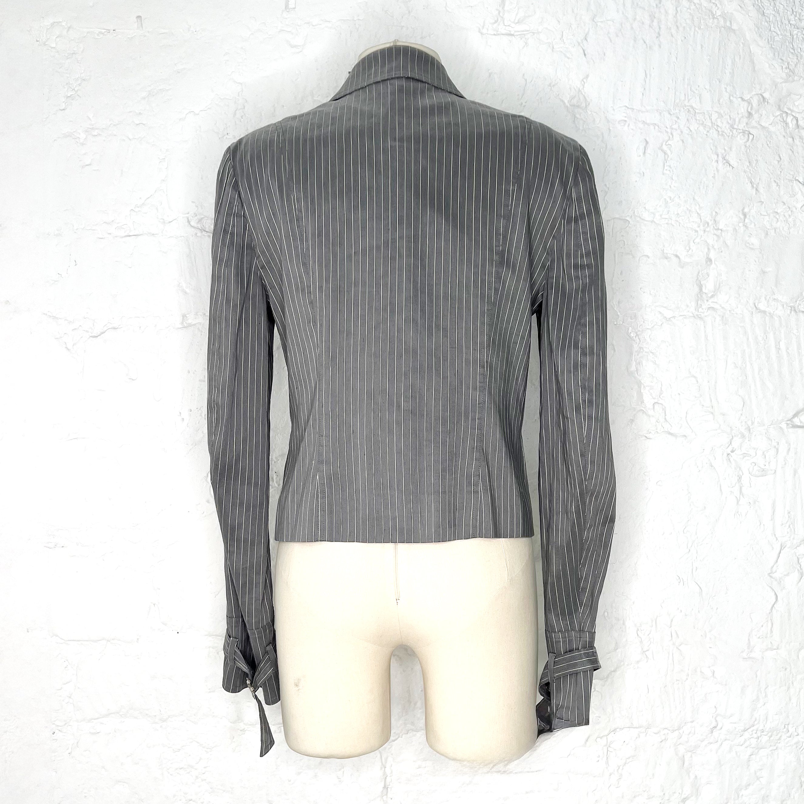 CHRISTIAN DIOR CHRISTIAN DIOR - Dior Light Grey Stripped Set - ALE PARIS Luxury Vintage