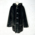 BALMAIN BALMAIN - Anthracite Faux Fur Coat - ALE PARIS Luxury Vintage