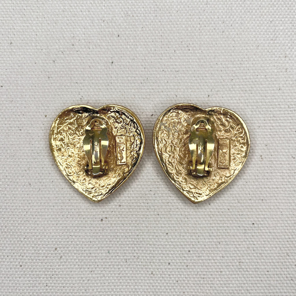 YVES SAINT LAURENT YVES SAINT LAURENT - Heart Clip Earrings - ALE PARIS Luxury Vintage