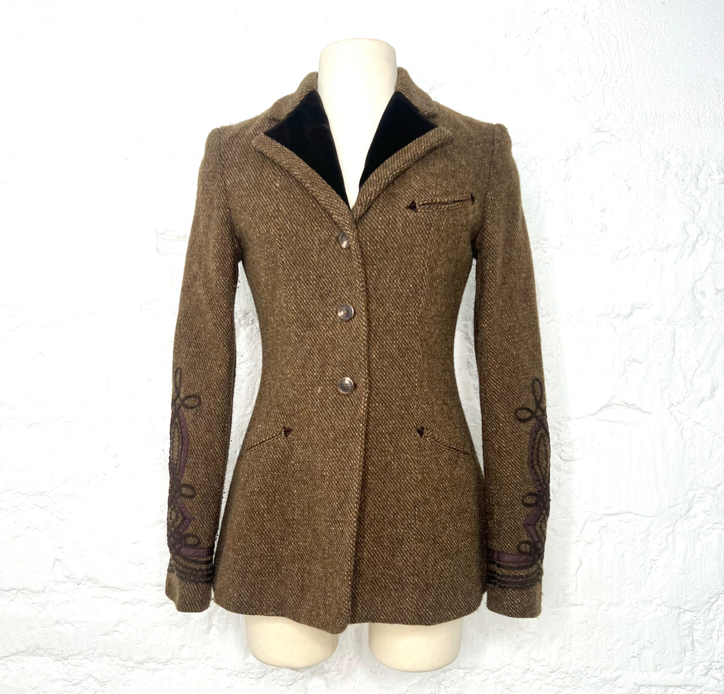 RALPH LAUREN RALPH LAUREN - Brown Wool Jacket With Embroideries - ALE PARIS Luxury Vintage