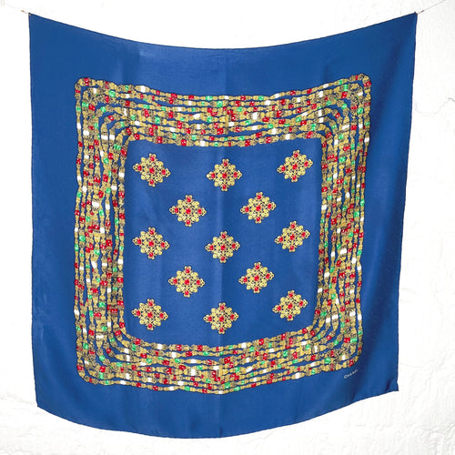 CHANEL CHANEL - Blue Scarf - ALE PARIS Luxury Vintage
