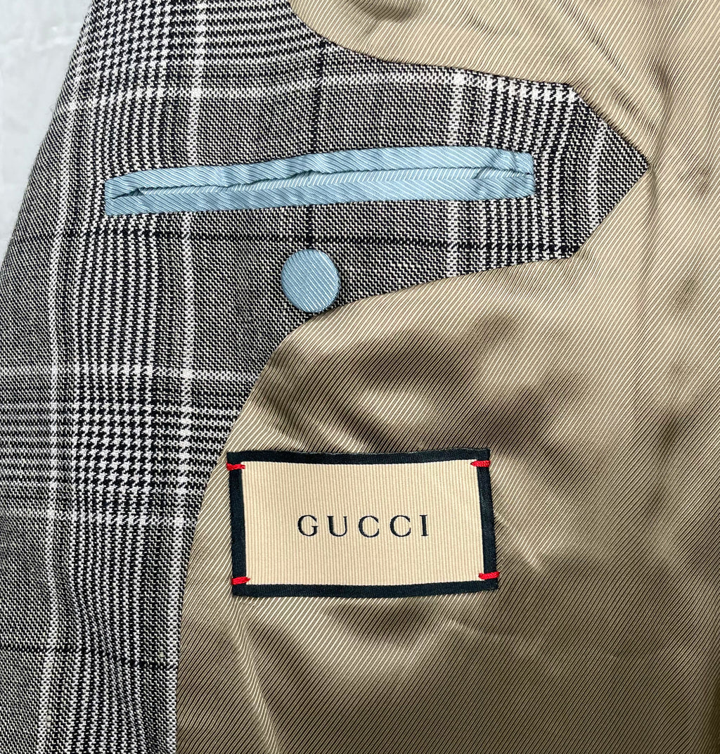 GUCCI GUCCI - Grey Checkered Blazer - ALE PARIS Luxury Vintage