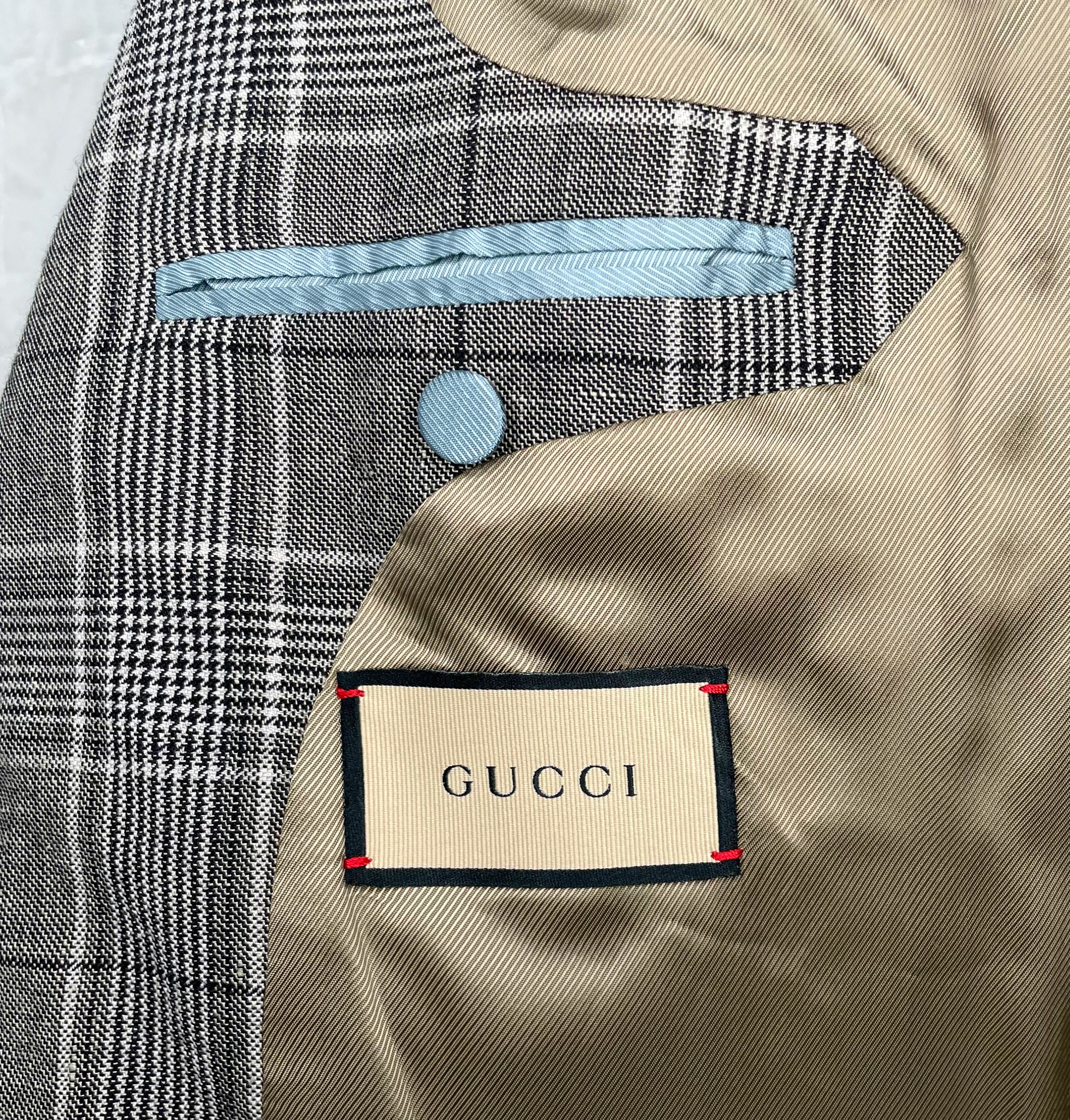 GUCCI GUCCI - Grey Checkered Blazer - ALE PARIS Luxury Vintage