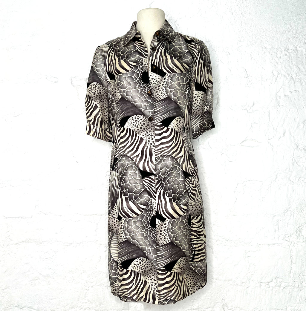 FERRAGAMO FERRAGAMO - Animal Printed Shirt Dress - ALE PARIS Luxury Vintage