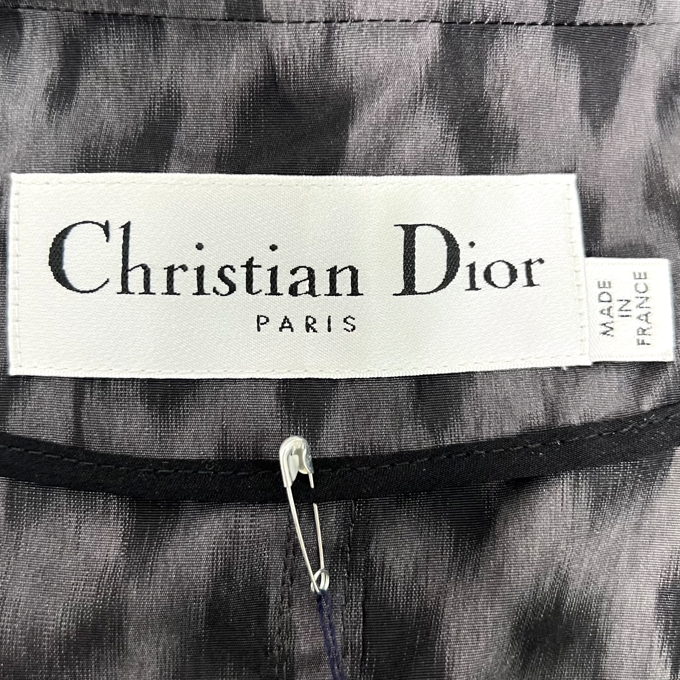 CHRISTIAN DIOR - Grey unlined silk animalier print bar blazer - ALE PARIS Luxury Vintage