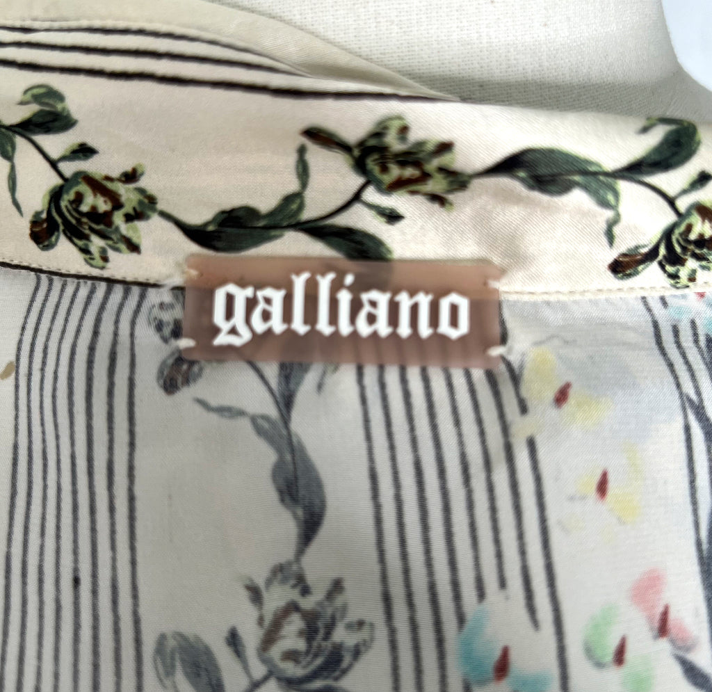 GALLIANO GALLIANO - Floral Print Silk Shirt - ALE PARIS Luxury Vintage