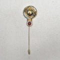 CHLOÉ CHLOE - Red Round Brooch - ALE PARIS Luxury Vintage