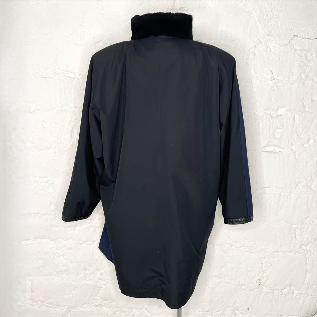 YVES-SAINT-LAURENT YVES SAINT LAURENT - Black And Navy Coat - ALE PARIS Luxury Vintage