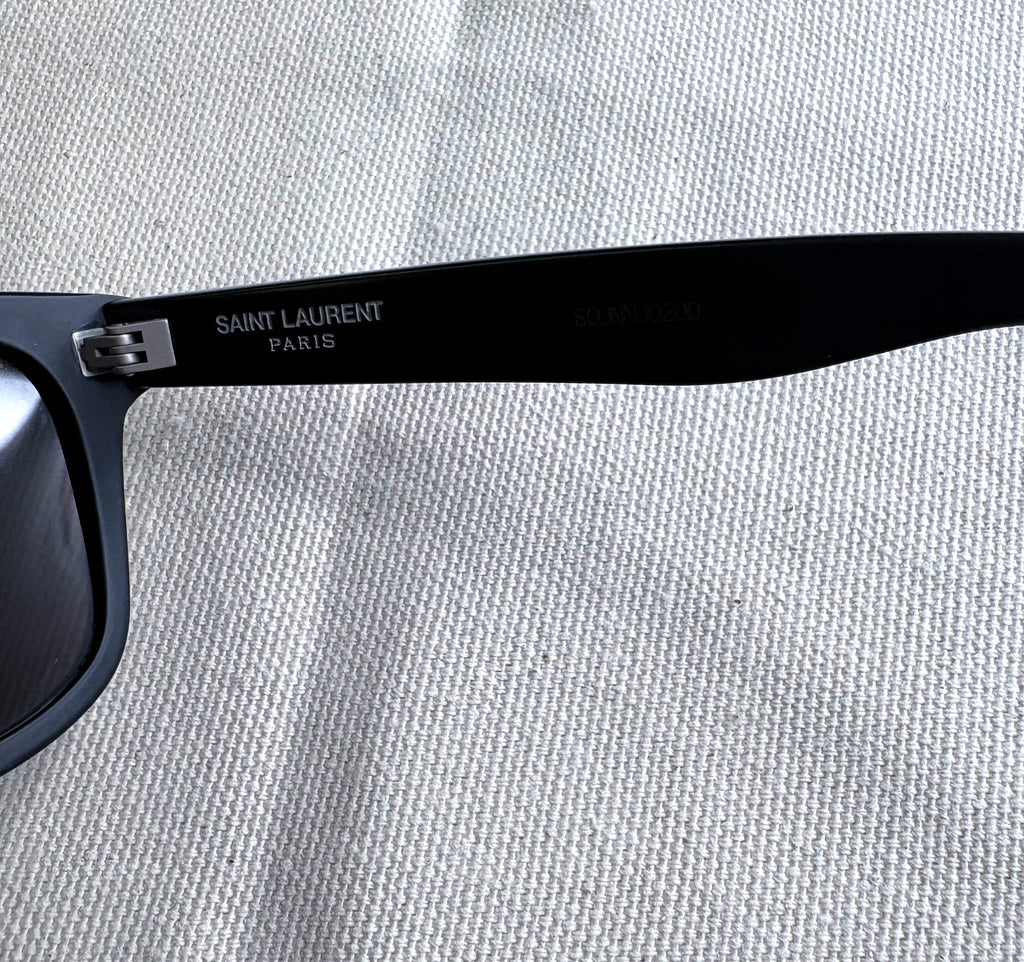 YVES SAINT LAURENT YVES SAINT LAURENT - Dark Grey Wood Sunglasses - ALE PARIS Luxury Vintage
