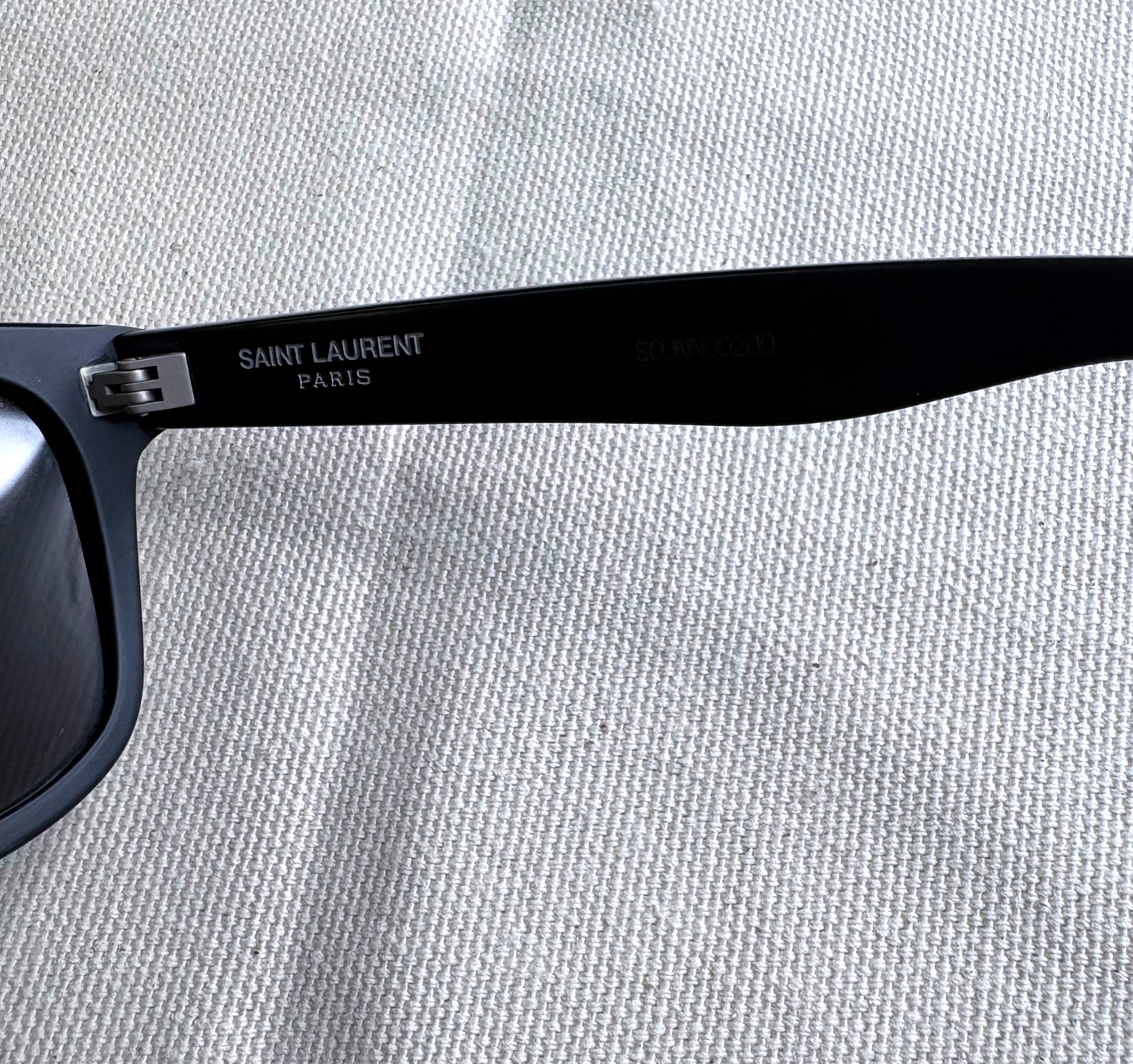 YVES SAINT LAURENT YVES SAINT LAURENT - Dark Grey Wood Sunglasses - ALE PARIS Luxury Vintage