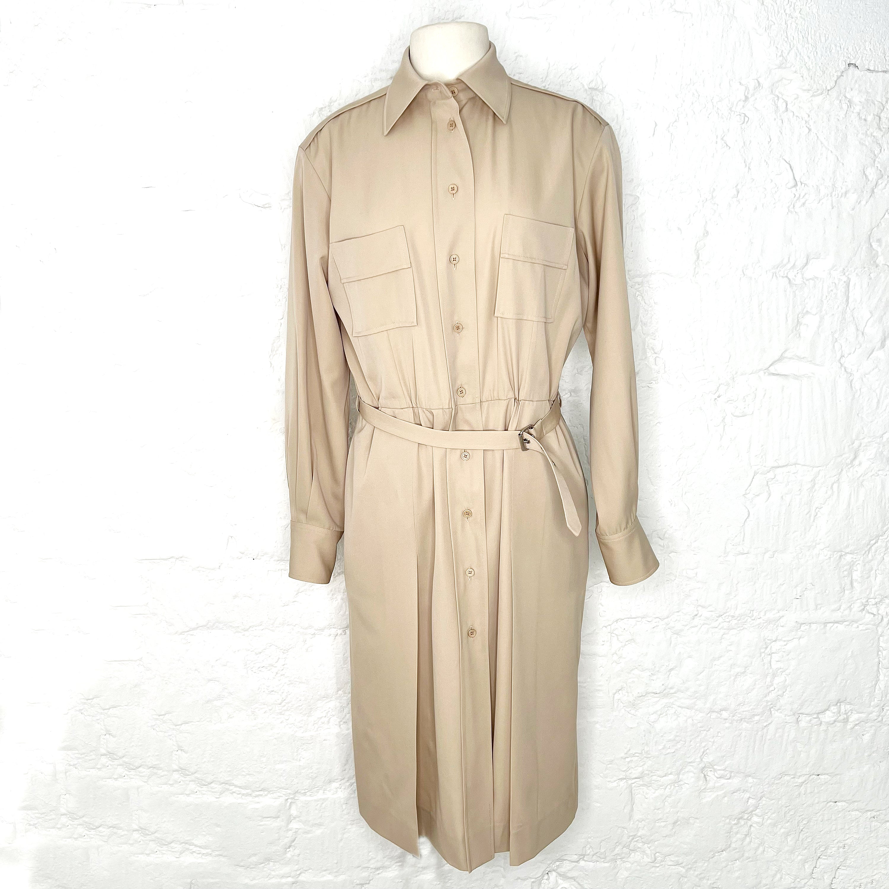 YVES SAINT LAURENT YVES - Saint Laurent Camel Safari Dress - ALE PARIS Luxury Vintage