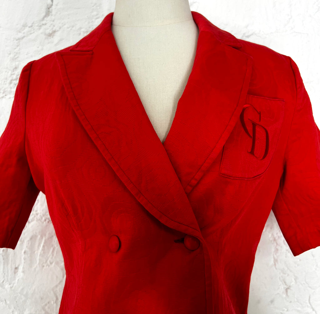 CHRISTIAN DIOR CHRISTIAN DIOR - Pink Cropped Jacket With Floral Embroideries - ALE PARIS Luxury Vintage