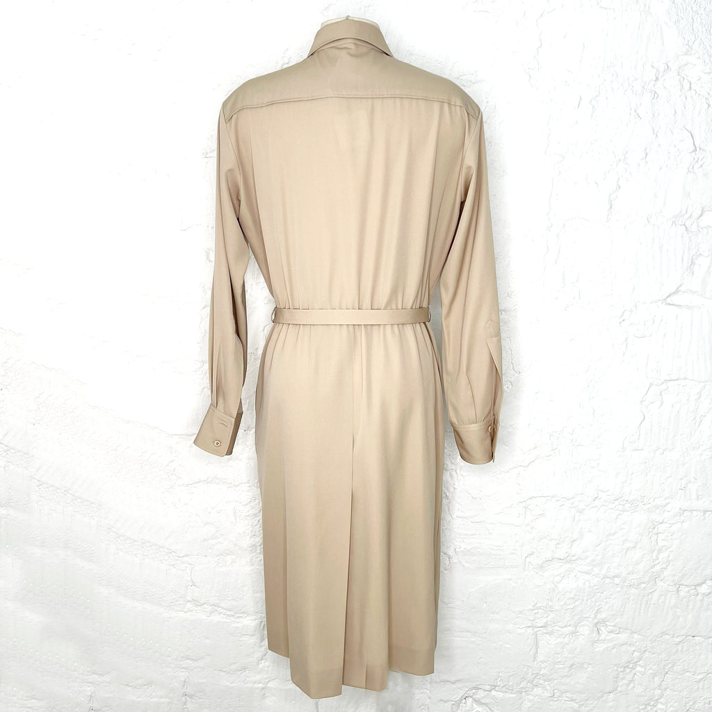 YVES SAINT LAURENT YVES - Saint Laurent Camel Safari Dress - ALE PARIS Luxury Vintage