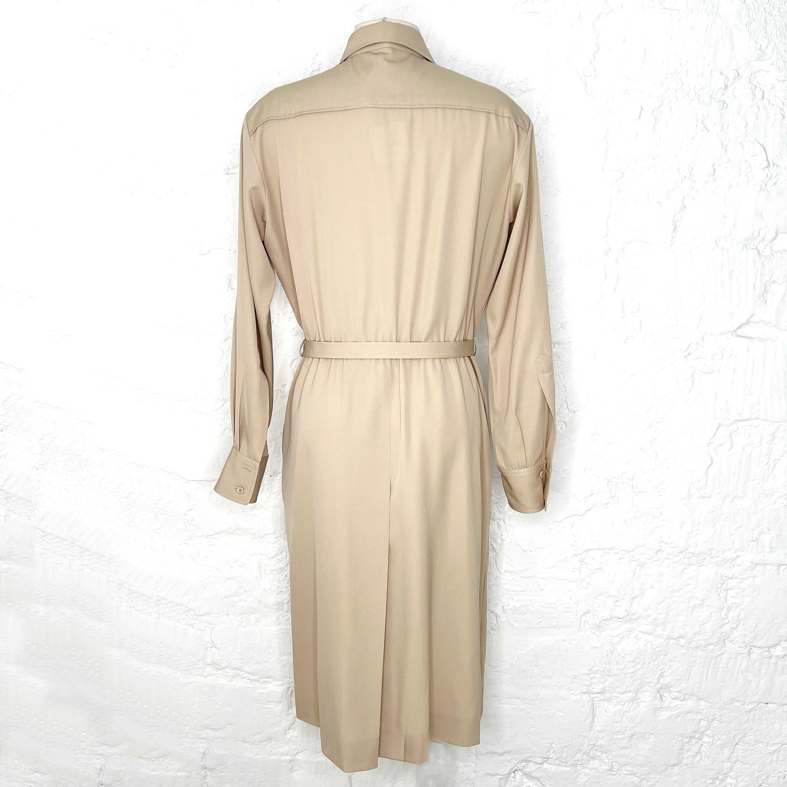 YVES SAINT LAURENT YVES - Saint Laurent Camel Safari Dress - ALE PARIS Luxury Vintage
