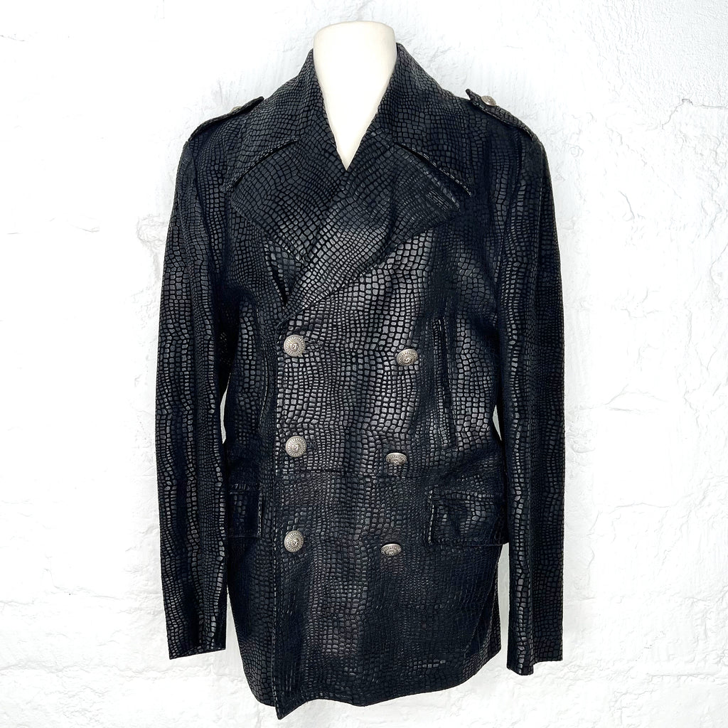 VERSUS VERSUS - Black Leather Jacket - ALE PARIS Luxury Vintage