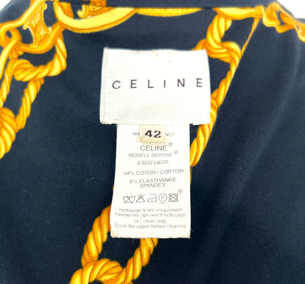 CÉLINE CELINE - Black And Gold Printed Jacket - ALE PARIS Luxury Vintage