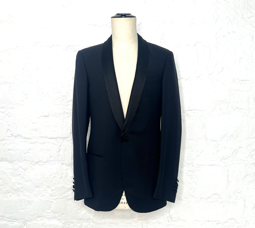 LANVIN LANVIN - Elegant Navy Smoking With Shawl Collar - ALE PARIS Luxury Vintage