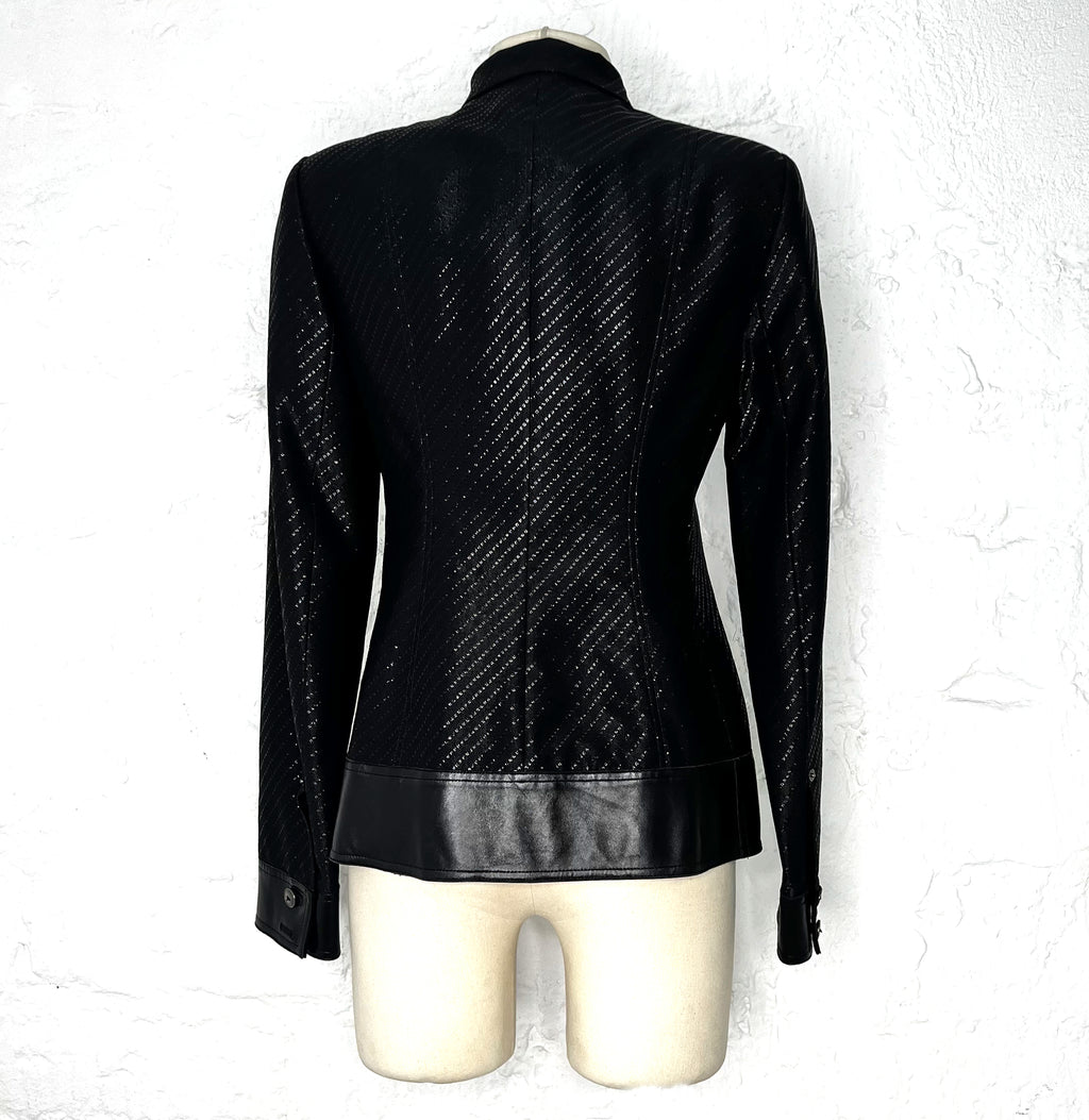 CHRISTIAN DIOR CHRISTIAN DIOR - Black Lurex Leather Jacket - ALE PARIS Luxury Vintage