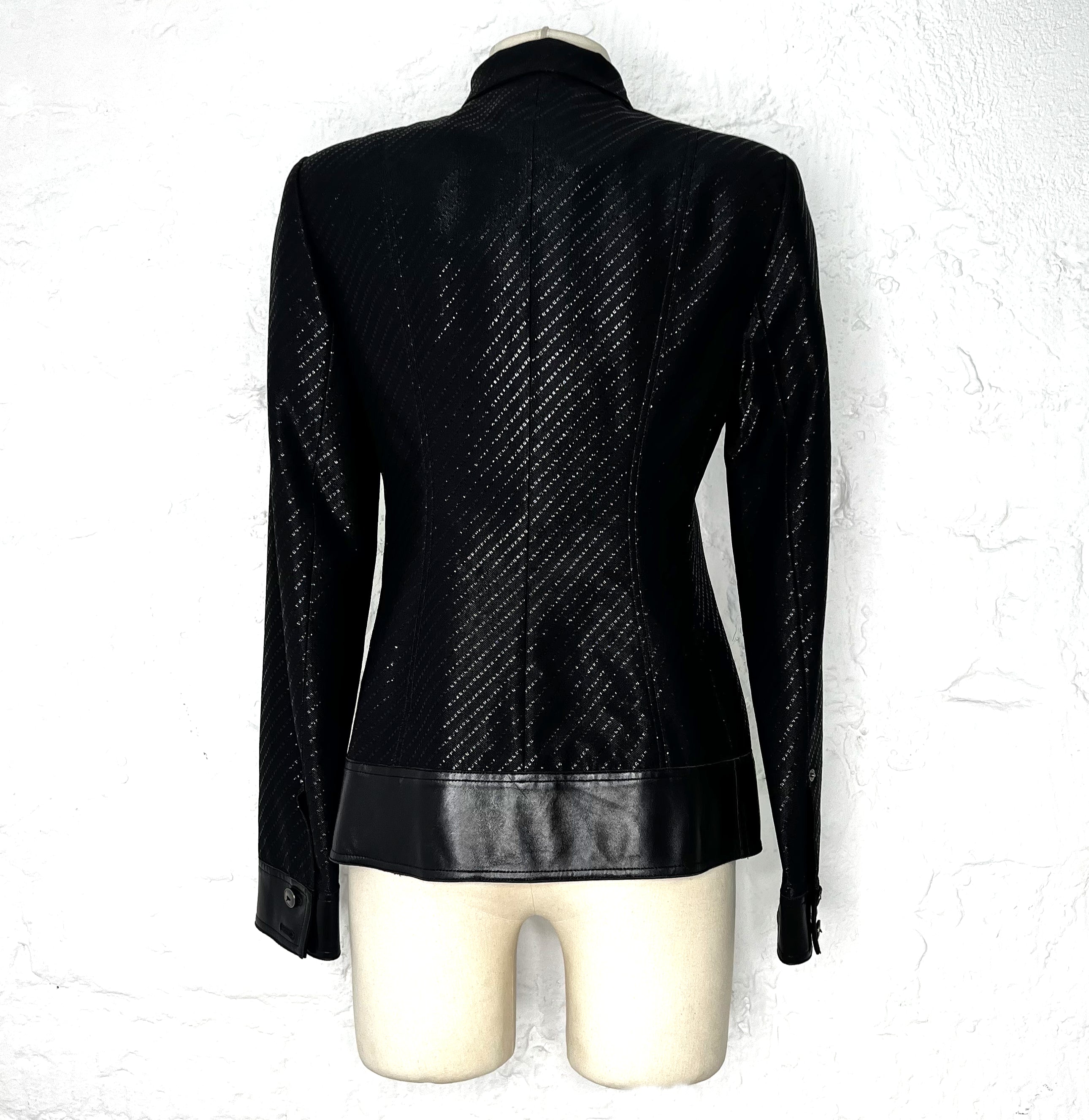 CHRISTIAN DIOR CHRISTIAN DIOR - Black Lurex Leather Jacket - ALE PARIS Luxury Vintage