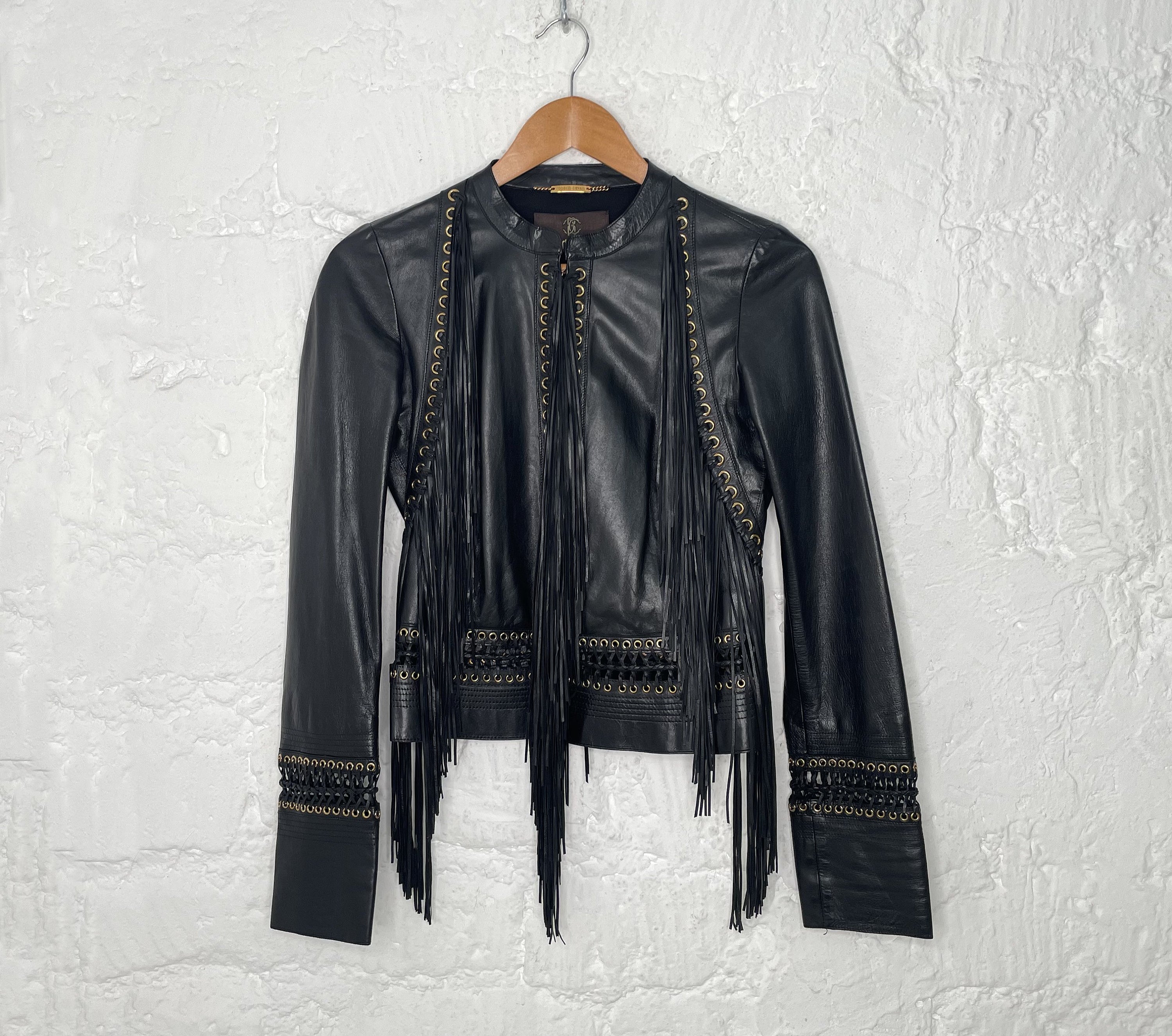CAVALLI CAVALLI - Fringes Leather Jacket - ALE PARIS Luxury Vintage