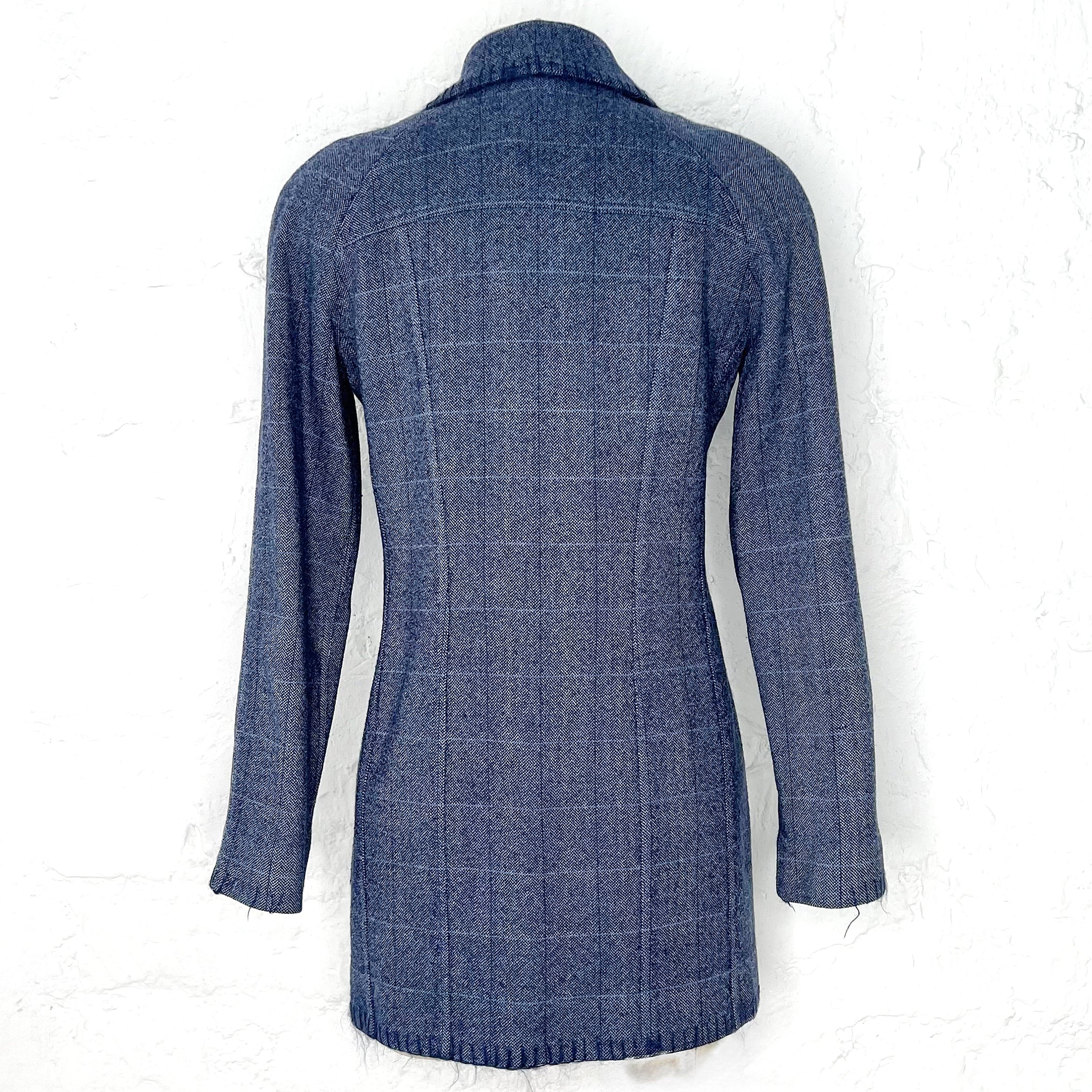 CHRISTIAN DIOR CHRISTIAN DIOR - Brushed Blue Grey Wool Jacket - ALE PARIS Luxury Vintage
