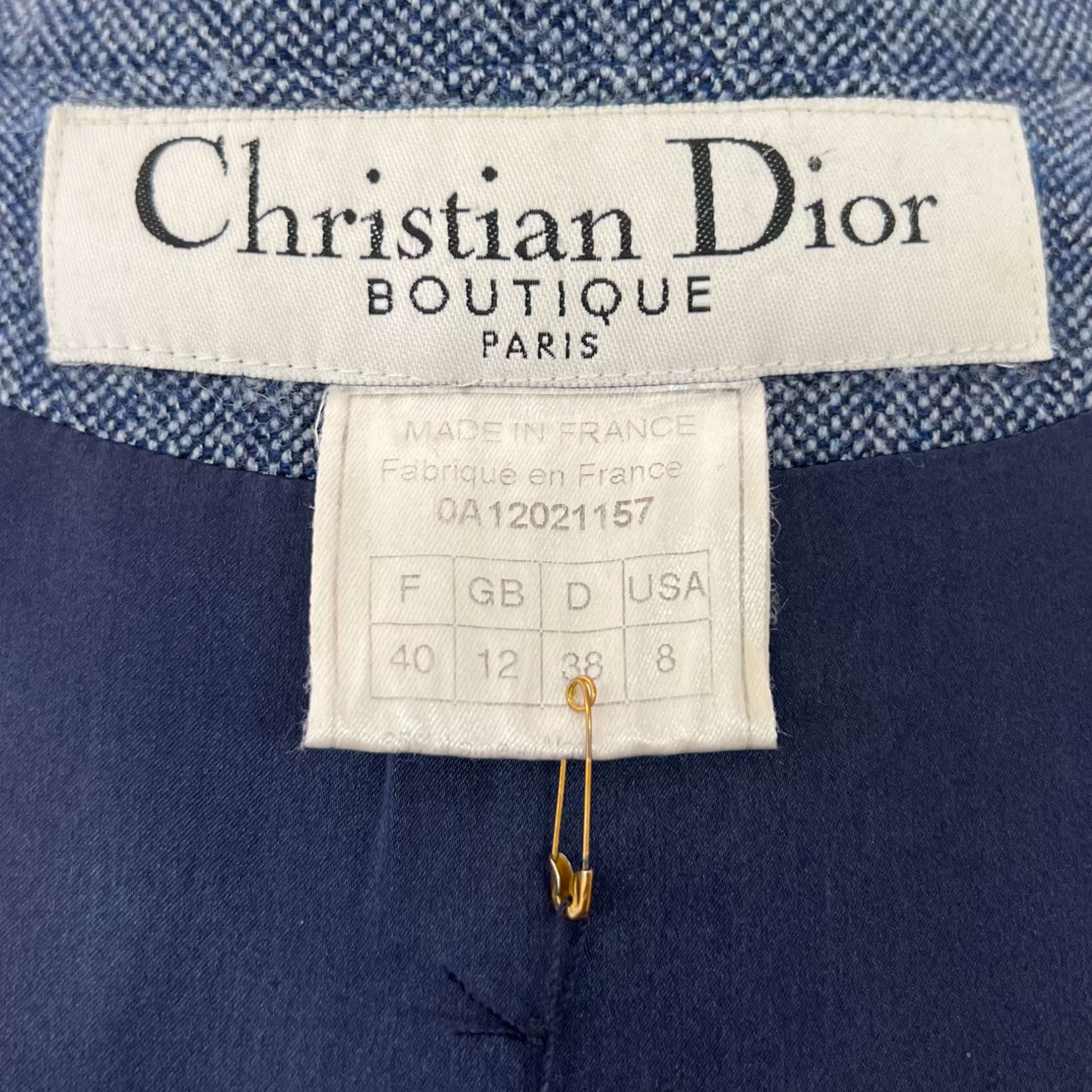 CHRISTIAN DIOR CHRISTIAN DIOR - Brushed Blue Grey Wool Jacket - ALE PARIS Luxury Vintage