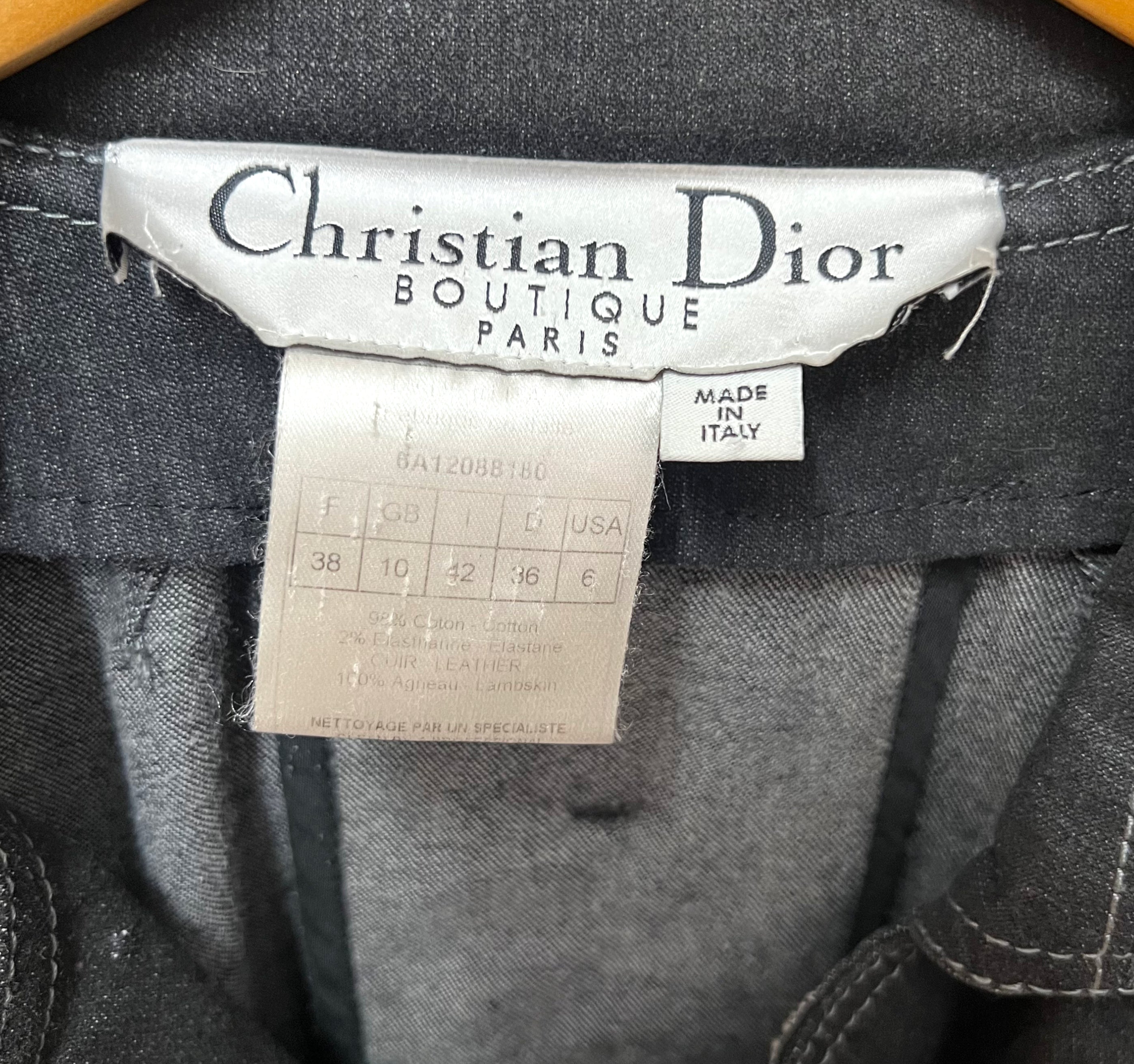 CHRISTIAN DIOR CHRISTIAN DIOR - Denim And Leather Black Coat - ALE PARIS Luxury Vintage