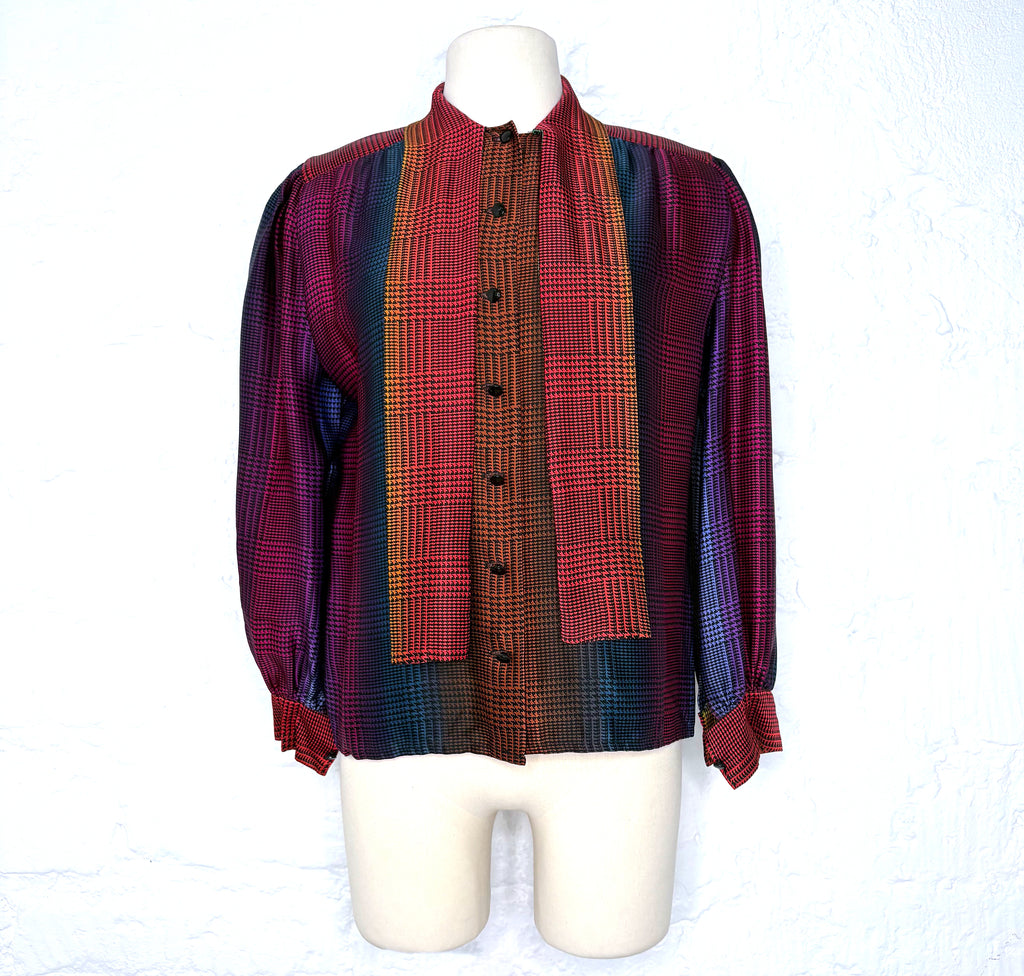 CHRISTIAN DIOR CHRISTIAN DIOR - Houndstooth Multicolor Shirt - ALE PARIS Luxury Vintage