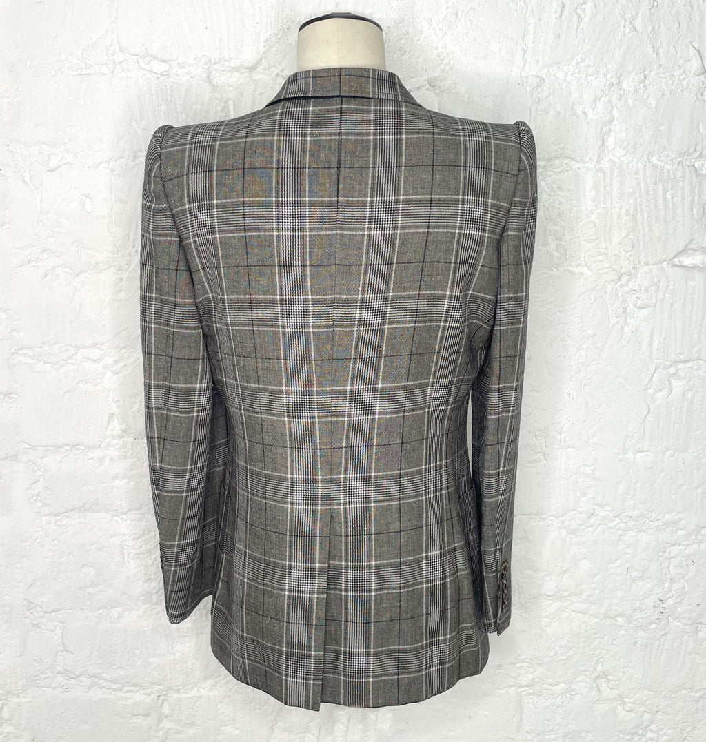 GUCCI GUCCI - Grey Checkered Blazer - ALE PARIS Luxury Vintage