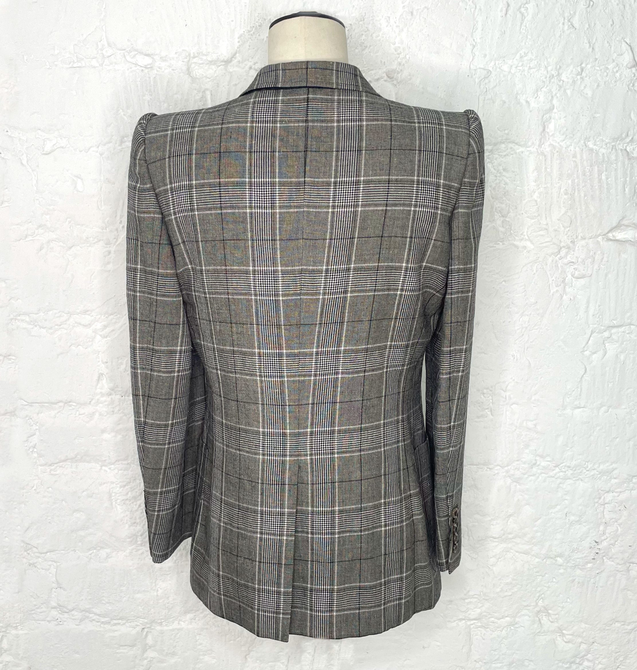GUCCI GUCCI - Grey Checkered Blazer - ALE PARIS Luxury Vintage
