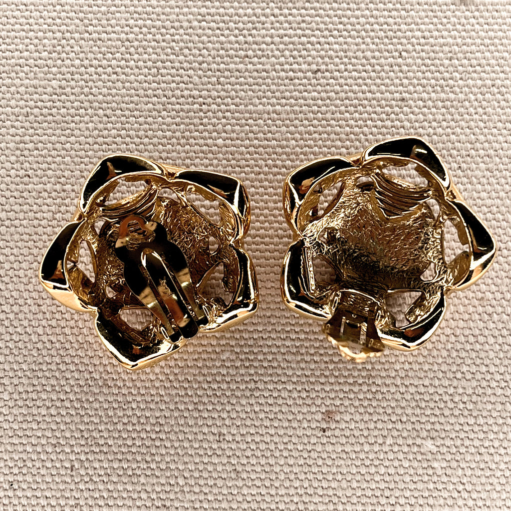 YVES SAINT LAURENT YVES SAINT LAURENT - Pentagone Clip Earrings - ALE PARIS Luxury Vintage