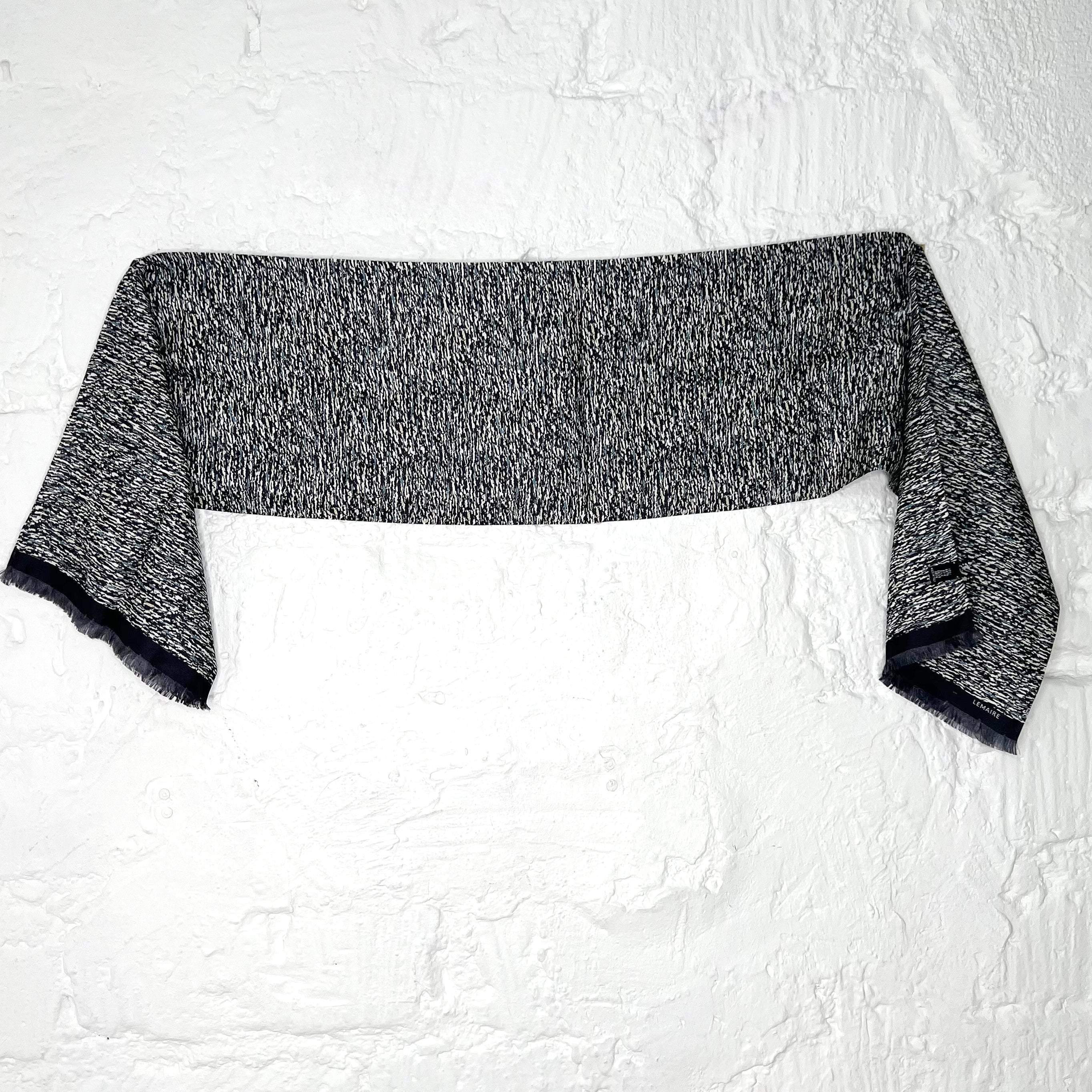 LEMAIRE LEMAIRE - Black And White Stripes Scarf - ALE PARIS Luxury Vintage