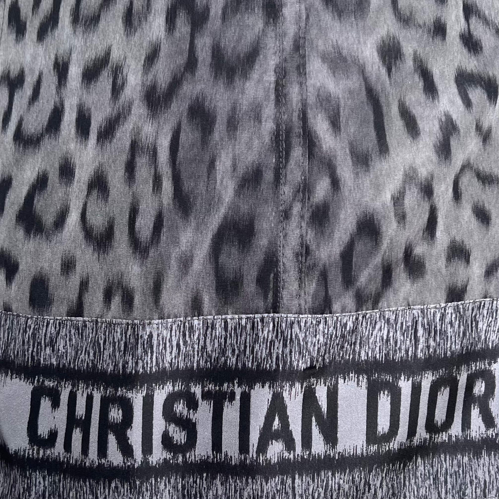 CHRISTIAN DIOR - Grey unlined silk animalier print bar blazer - ALE PARIS Luxury Vintage