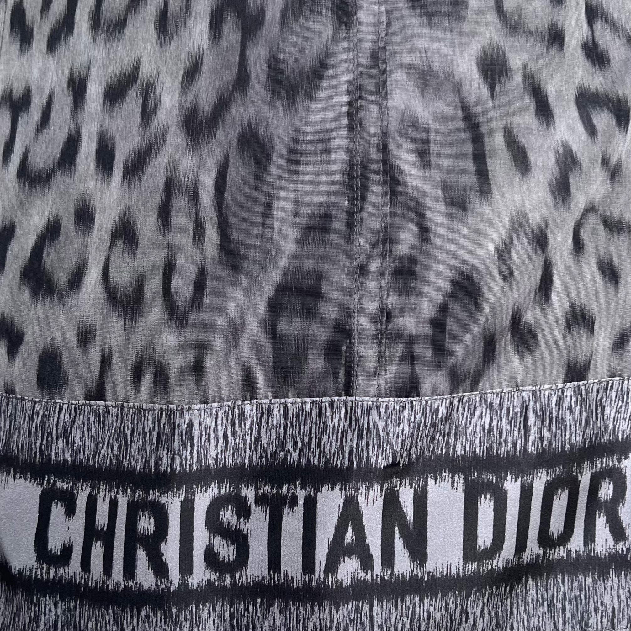 CHRISTIAN DIOR - Grey unlined silk animalier print bar blazer - ALE PARIS Luxury Vintage